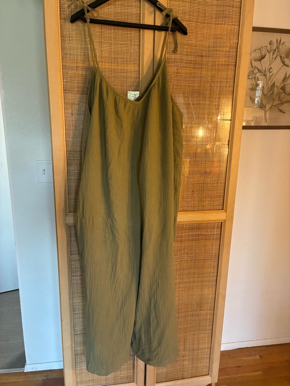 Old Navy Olive Tie-Shoulder Wide-Leg Jumpsuit